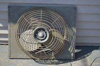 Vintage Rare General Electric Fiiw3 20  Window All Metal Fan With Side Panels