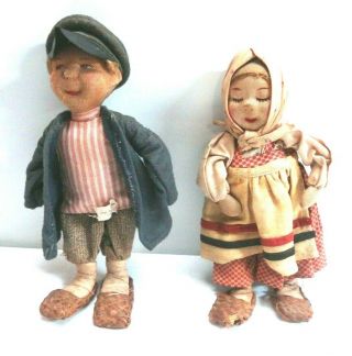 Vintage Russian Stockinette Cloth Dolls With Made In Soviet Union Tag