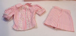 VINTAGE MADAME ALEXANDER CISSY DOLL TAGGED 3 PC PINK STRIPED BLOUSE SHORTS SKIRT 4