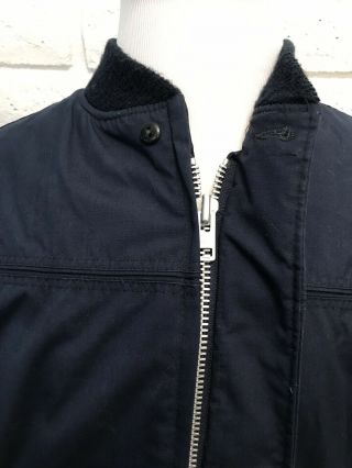 DERBY OF SAN FRANCISCO Men ' s VTG Size 44 Navy Blue Zip Front Jacket EUC 6