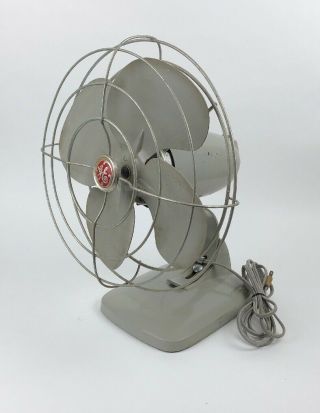 Vintage 1950s General Electric Ge No F11s107 Usa Gray Oscillating Fan Wall Desk