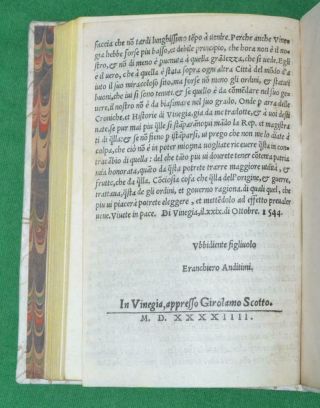 1544,  POST INCUNABLE,  REPUBLIC OF VENICE,  MANUSCRIPT VELLUM BINDING,  RARE 10
