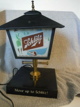 Vintage 1958 Schlitz Beer Sign Street Lamp Light