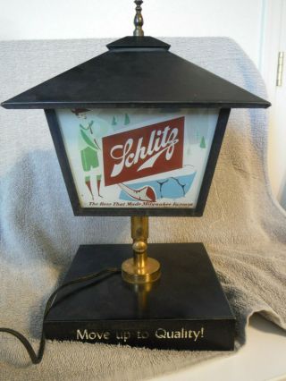 Vintage 1958 Schlitz Beer Sign Street Lamp Light 2