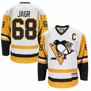 Jaromir Jagr Pittsburgh Penguins Vintage Black Yellow Home Jersey M L XL 2XL 3XL 2