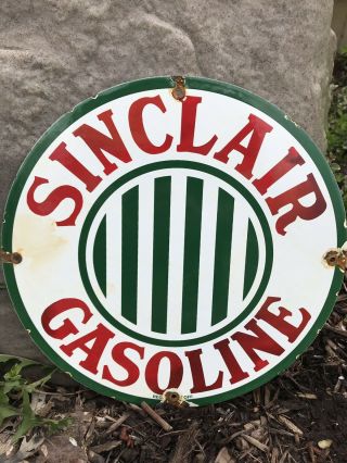 Vintage Sinclair Gasoline Porcelain Gas Station Pump Sign