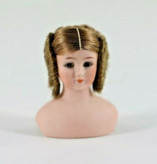 Antique Simon & Halbig Bisque Head Only 1160 Little Women Glass Eyes,  Great Wig