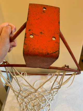 Vintage Metal Heavy Duty 18.  75” Basketball Hoop Rim with Net 4