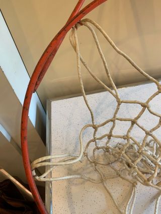 Vintage Metal Heavy Duty 18.  75” Basketball Hoop Rim with Net 6