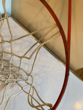 Vintage Metal Heavy Duty 18.  75” Basketball Hoop Rim with Net 7