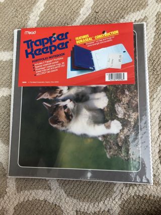 Mead Trapper Keeper Kittens With 3 Folders Vintage EUC Cat 2