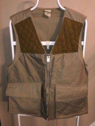 Vintage Browning Hunting Vest 34501 Large Khaki Tan Polyester Shooting Hiking
