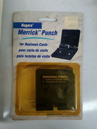 Vintage Merrick Card Punch Rolodex For Business Cards Organizer Personal Punch