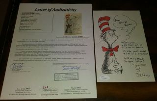 Dr Seuss Cat In The Hat Signed Autographed Letter W/coa Authentic Jsa Loa Rare