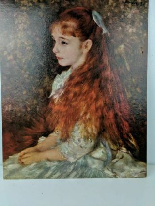 Vtg Little Irene Art Print Lithograph By Pierre - Auguste Renoir W/ Vibrant Colors