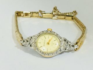 Vintage Women’s Geneva Diamond Quartz Wrist Watch Very Elegant (7978j)