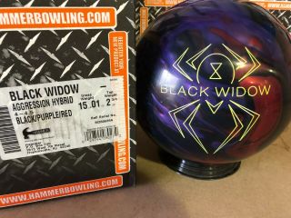 15lb Hammer Black Widow Rare Overseas Bowling Ball 539a
