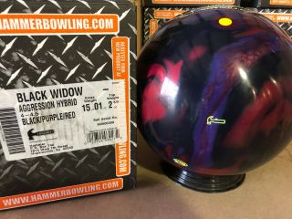 15lb Hammer Black Widow RARE OVERSEAS Bowling Ball 539A 2