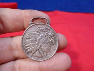 Vintage Advertising Savage Arms Sterling Silver Fob For Key Or Watch