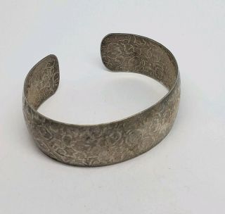 Vintage Danecraft Sterling Silver Textured Cuff Bracelet