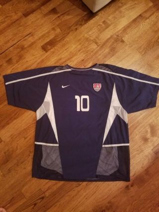 Rare Vintage Nike Usa World Cup Soccer Claudio Reyna Jersey,  L Large Futbol Us