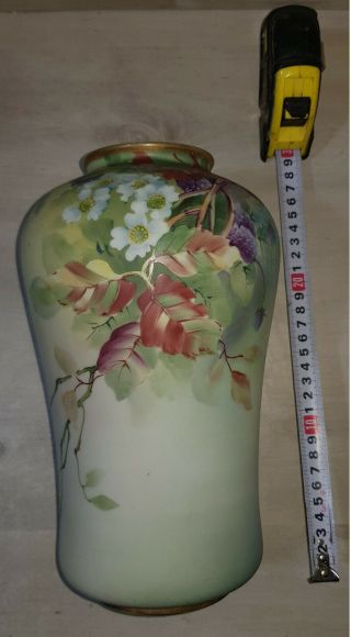 Old Vintage Hand Painted Nippon Porcelain Large Vase 2