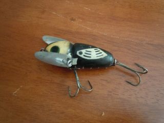 Rare heddon lure crazy crawler donaly clip Red chin 1939 2