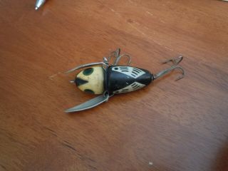 Rare heddon lure crazy crawler donaly clip Red chin 1939 4
