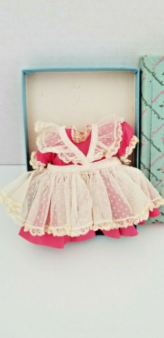 Vintage Madame Alexander 8 " Dress And Pinafore In An Box