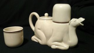 Fitz & Floyd Pottery Camel Teapot with 2 Cups Vintage 1978 Complete with Lid 2