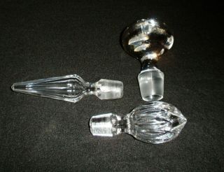 Rare Antique BACCARAT Crystal Glass Set of 3 Decanter w/ Deeply Cut Pattern 11