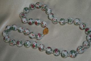 Flowered Cloisonne Necklace