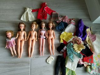 Vintage 3 Tammy Dolls & Tressy Doll With Clothing