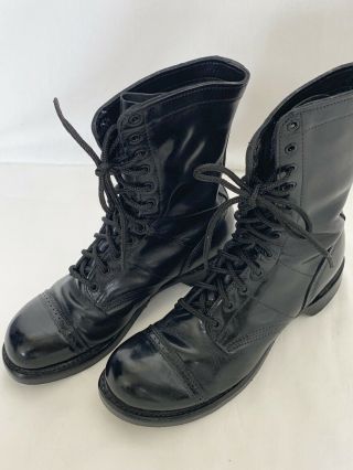 Vintage Corcoran Cap Toe Combat Boots Mens Black Leather Size 9.  5 D 2