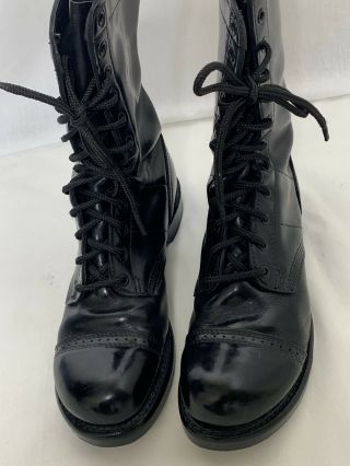 Vintage Corcoran Cap Toe Combat Boots Mens Black Leather Size 9.  5 D 3