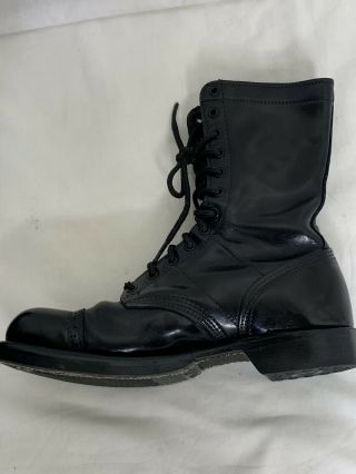 Vintage Corcoran Cap Toe Combat Boots Mens Black Leather Size 9.  5 D 5