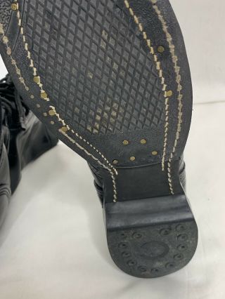 Vintage Corcoran Cap Toe Combat Boots Mens Black Leather Size 9.  5 D 6