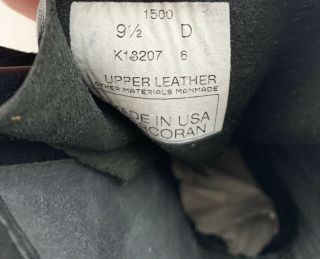 Vintage Corcoran Cap Toe Combat Boots Mens Black Leather Size 9.  5 D 8