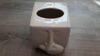 Vintage Fitz & Floyd Ceramic Sneezing Man Square Tissue Box Cover 5