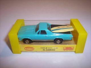 Rare Vintage 1960s Aurora Thunderjet 1429 Turquoise El Camino T - Jet Ho Slot Car