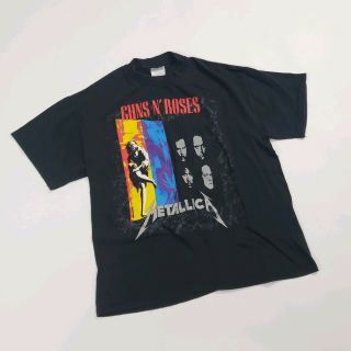 Vtg Guns N Roses Metallica 1992 Vintage Tour Shirt Brockum Xl Rock Concert 90s