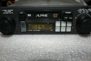 Vintage Alpine Am Fm Stereo Cassette Player Car Radio 7156