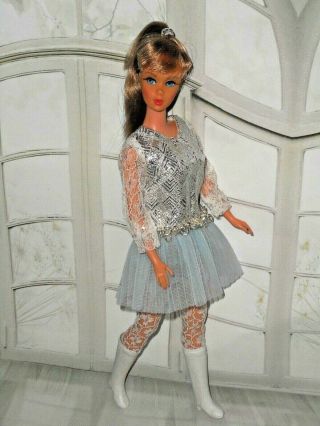 Vintage Barbie Clone Shillman Vhtf Silver Blue Mini,  Lace Stockings Chain Belt
