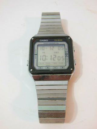 Vintage Casio Tc - 500 Touchscreen Calculator Watch 119 Made In Japan