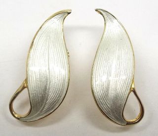 Finn Jensen Sterling Silver And Enamel Earrings Arts And Crafts Norway 1950c