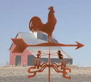 Rooster Weathervane - Chicken - Weather Vane - Vintage Look - w/ Choice of Mount 2