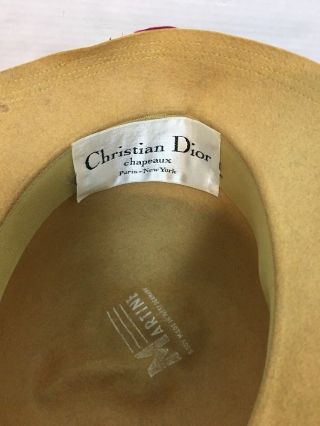 Vtg Christian Dior Chapeaux Paris York Hat Feathers Velvet Ribbons 5