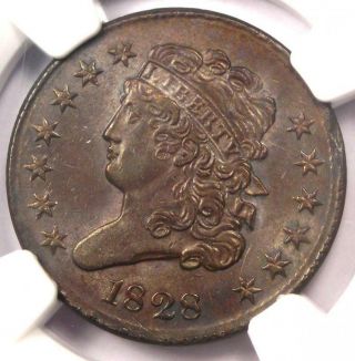 1828 Classic Head Half Cent 1/2c - Ngc Uncirculated Detail (unc Ms) - Rare Coin