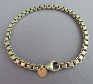 Tiffany & Co.  Sterling Silver Venetian Box Chain Link Bracelet 7 1/2 " 4mm