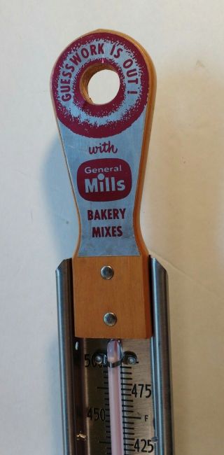 Vintage General Mills Bakery Mixes Moeller Deep Fry Thermometer Advertising Nos